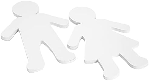 48-Pack Boys and Girls Blank Paper Cutouts for Crafts