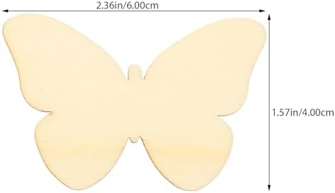 TINKSKY 50pcs Wooden Butterfly Craft Blank DIY Kit