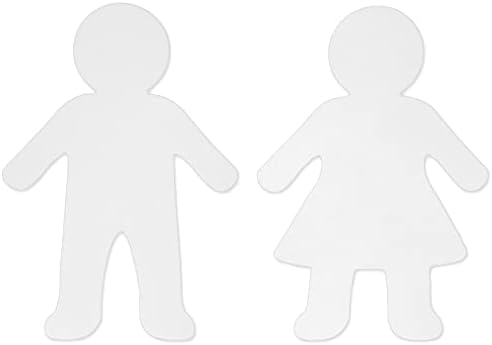 48-Pack Boys and Girls Blank Paper Cutouts for Crafts