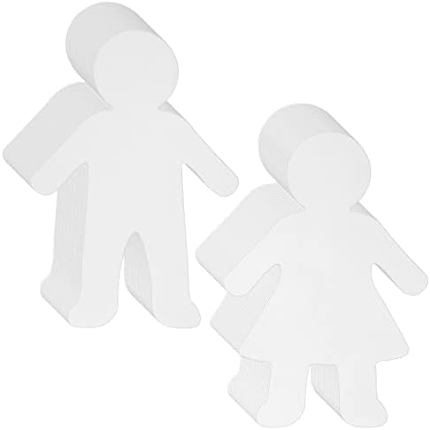 48-Pack Boys and Girls Blank Paper Cutouts for Crafts