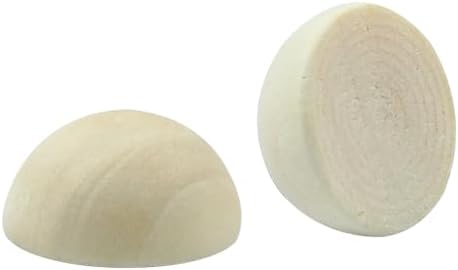 Hitefu 200pcs Mini Half Wood Beads for DIY Crafts