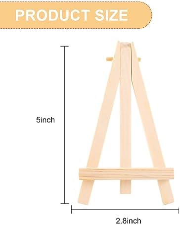 60 Pcs Mini Wooden Easel Stand for Art Displays