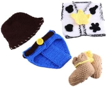 Vomdrok Newborn Cowboy Outfit for Baby Boy Girl Photo Shoots