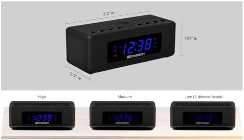 Emerson CK2023AM FM Dual Alarm Clock Radio with Blue LED Display