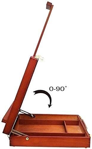 Adjustable Height Wooden Easel with Drawer Storage Red