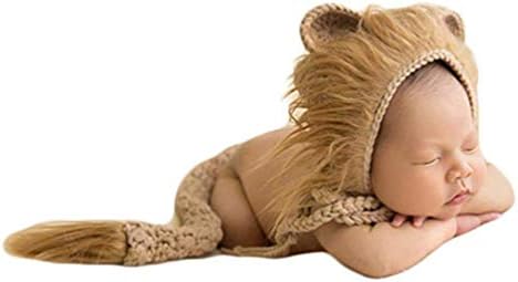 Vedory Baby Lion Hats and Tails Photo Props Set