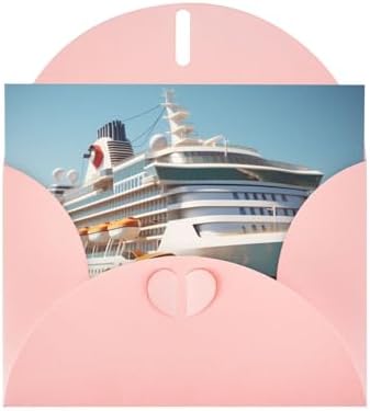 Pink Cruise Ship Greeting Card with Envelope