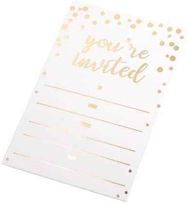 50 Pack Invitations with Gold Foil Youre Invited