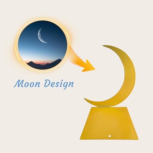 Ecqizer Moon Bookend Gold Bookends Decorative Bookends