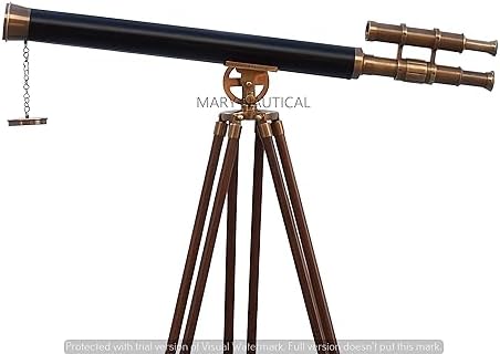 Mary Nautical US Navy Griffith Antique Telescope Adjustable Wooden Stand