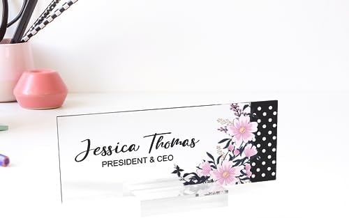 Custom Desk Name Plate with Wooden Base