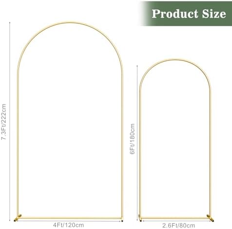 Gold Wedding Arch Backdrop Stand Set of 2