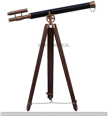 Mary Nautical US Navy Griffith Antique Telescope Adjustable Wooden Stand