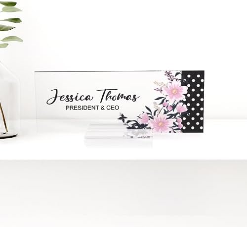 Custom Desk Name Plate with Wooden Base