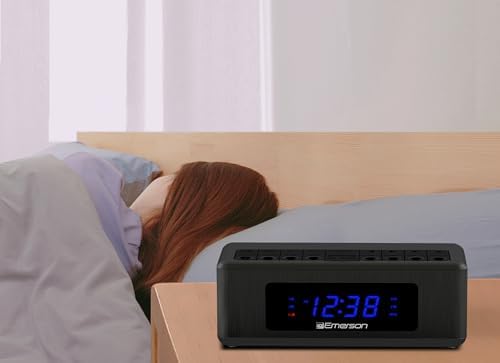 Emerson CK2023AM FM Dual Alarm Clock Radio with Blue LED Display