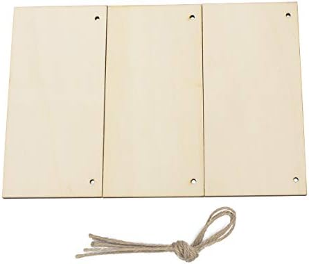 JANOU 3pcs Unfinished Wood Sign Blank DIY Hanging Decor