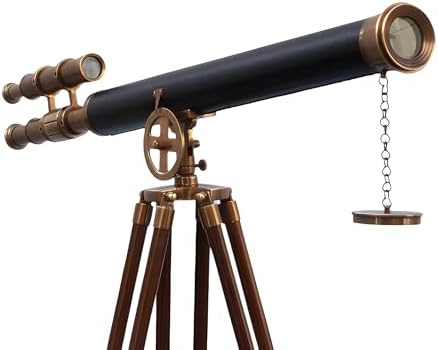 Mary Nautical US Navy Griffith Antique Telescope Adjustable Wooden Stand