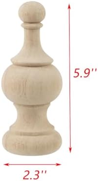 UTALIND 2 Pcs Unfinished Wood Finials for Staircase Decorations