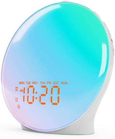JALL Sunrise Alarm Clock with 17 Nightlights and 5W Speaker