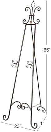 Deco 79 Black Metal Scroll Easel Display Stand