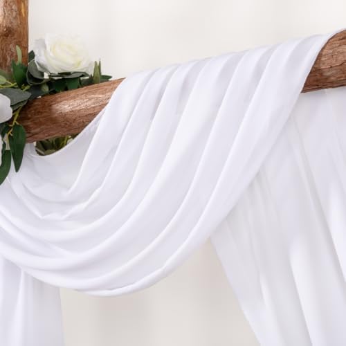 LINXTAR White Wedding Arch Draping Fabric 2 Panels 30 x 6Yard Sheer Chiffon