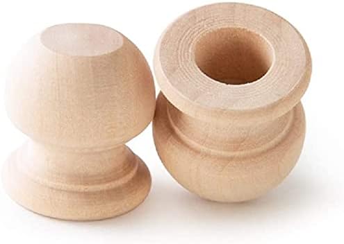 Pinehurst Crafts Wood Dowel Rod Finials 1-116 Inch Pack of 8