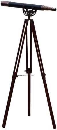 MARY NAUTICAL Decorative Wooden Tripod Telescope Collectible Gift