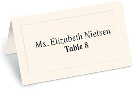 Cream Dignity Embossed Place Cards 2 x 3 12 100Pack