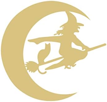 Witch Moon Cutout Unfinished Wood Halloween Decor