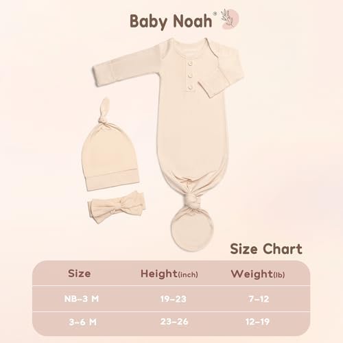Noah Baby Knotted Gown for Newborn Sleepwear and Photography
