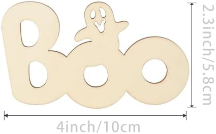 Halloween Wood Boo Ghost DIY Unfinished Ornament Set 20Pcs