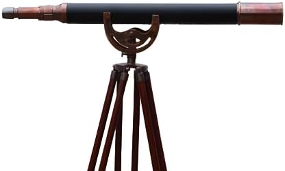 MARY NAUTICAL Decorative Wooden Tripod Telescope Collectible Gift