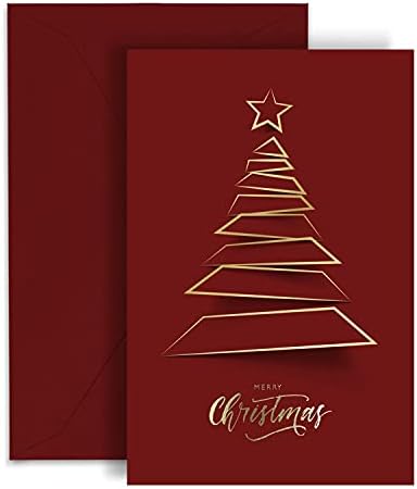 Easykart Labels 20 Gold Foil Christmas Greeting Cards