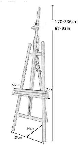 Adjustable Height Beech Artist Easel with Tripod Base