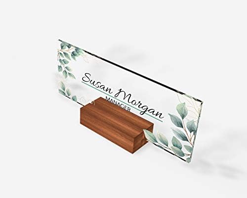 Personalized Name Plate with Flower Design 8x3