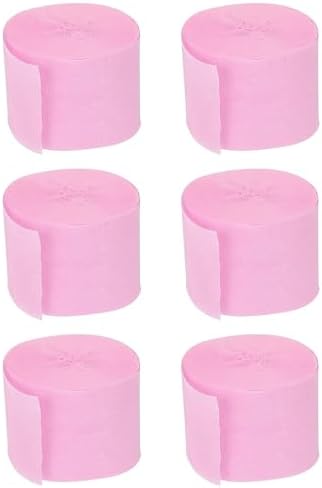 YYaaloa Crepe Paper Streamers 6 Rolls 492ft Light Pink