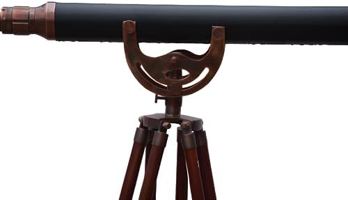 MARY NAUTICAL Decorative Wooden Tripod Telescope Collectible Gift
