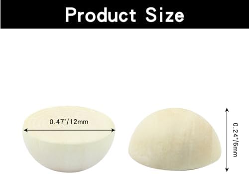 Hitefu 200pcs Mini Half Wood Beads for DIY Crafts