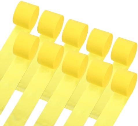 Uxcell Yellow Crepe Paper Streamers 10 Rolls 82 Feet