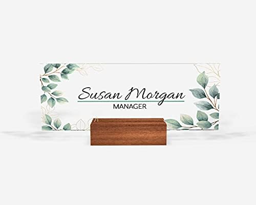 Personalized Name Plate with Flower Design 8x3