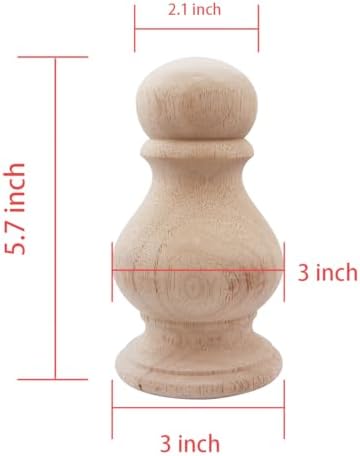 Unfinished Wood Finial for Bedpost and Newel Post