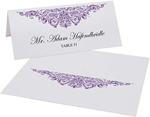 Paisley Place Cards Purple Set of 60 Laser Inkjet Printers