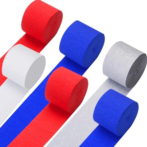 GCB Red Crepe Paper Streamers 6 Rolls 492ft Pack