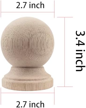 Unfinished Solid Wood Finials - Pack of 2 Style 4