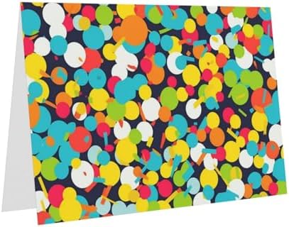 Bright Confetti Greeting Cards with Envelopes 8x6