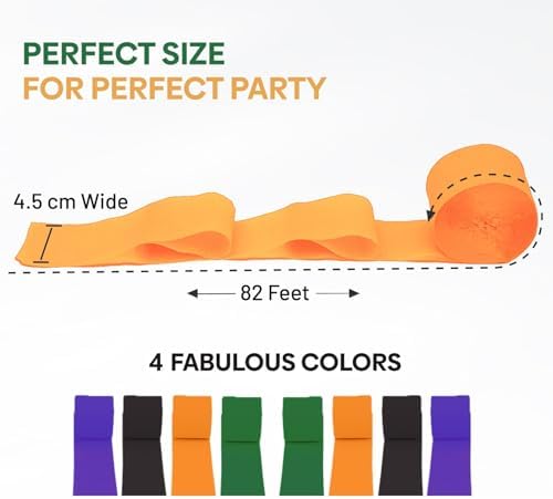 Captain Decor 8 Halloween Streamers Crepe Paper Rolls