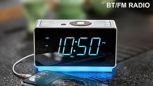 iTOMA Alarm Clock Radio with Bluetooth Speaker and Night Light CKS708
