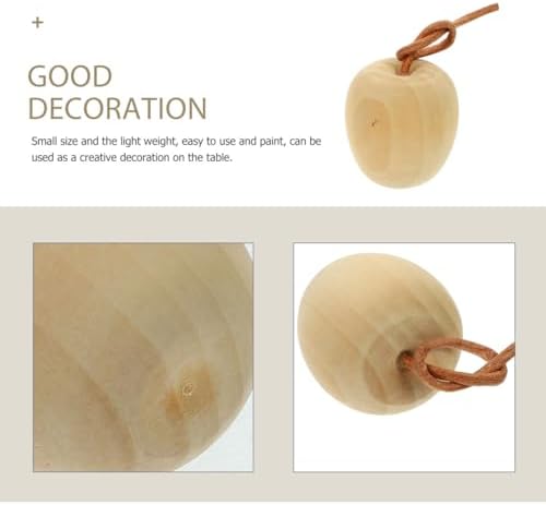 PRETYZOOM DIY Unpainted Wooden Fruit Ornaments 4pcs Pack