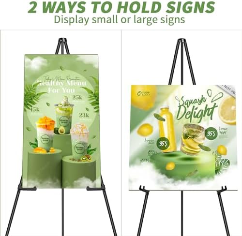 PUJIANG 3 Pack Floor Easel Stand for Display and Painting