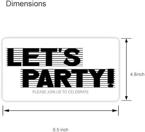 Lets Party Birthday Invitations Cards with Envelopes